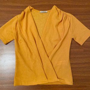 Zara Marigold Wrap Style Top SS